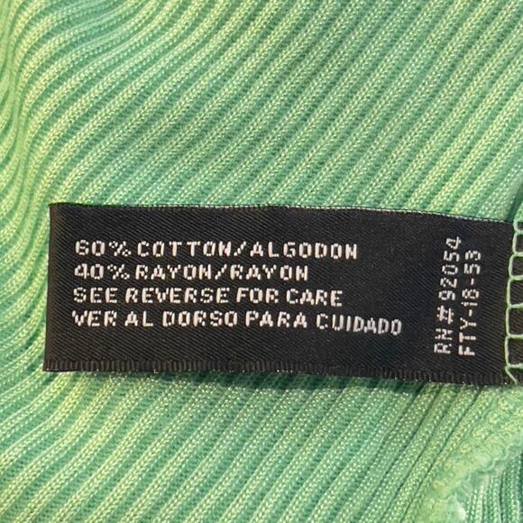 Button Up Top Carolyn Taylor Woman's XL Green Lace Trim Cotton Rayon Blend - Picture 10 of 13